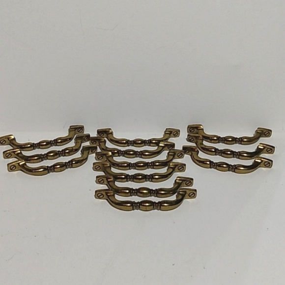 Keeler Brass Company Vintage brass handles set of 12 - Picture 7 of 11